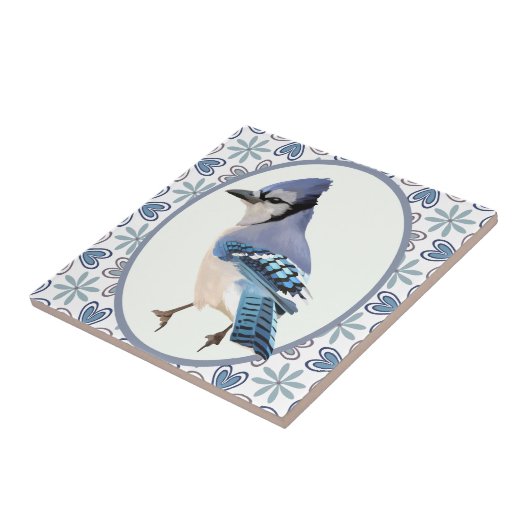 Beauful Blue Jay Bird Tegeltje (Zijkant)