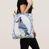 Beauful Blue Jay Bird Tote Bag (Dichtbij)