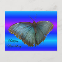 Beauful Blue Morpho Butterfly Birthday Briefkaart