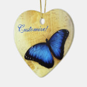 Beauful Blue Morpho Butterfly Ornament (Links)