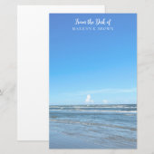 Beauful Blue Ocean Waves Seashore Foto Briefpapier (Voorkant / Achterkant)