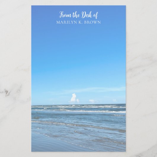 Beauful Blue Ocean Waves Seashore Foto Briefpapier (Voorkant)