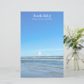 Beauful Blue Ocean Waves Seashore Foto Briefpapier (Staand voorkant)