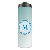 Beauful Blue Ombre Monogram Thermosbeker (Voorkant)