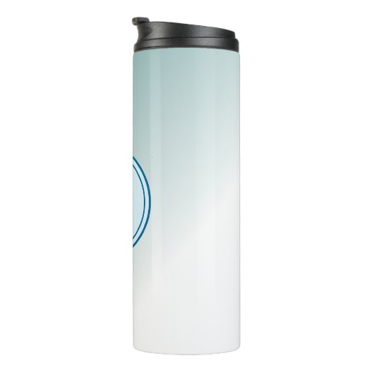 Beauful Blue Ombre Monogram Thermosbeker (Geroteerd rechts)