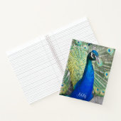 Beauful Blue Peacock Feathers foto Notitieboek (Binnen)