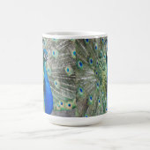 Beauful Blue Peacock Plumage Foto Koffiemok (Center)