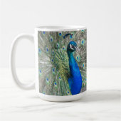 Beauful Blue Peacock Plumage Foto Koffiemok (Links)