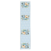 Beauful Blue Pumpkin Autumn Waterverf Herfst Korte Tafelloper (Voorkant)