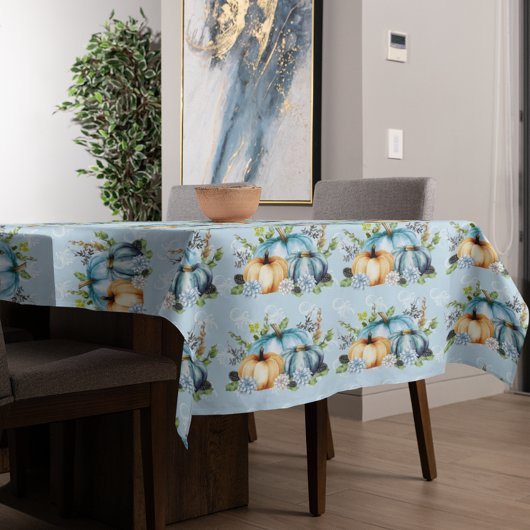 Beauful Blue Pumpkin Autumn Waterverf Herfst Tafelkleed