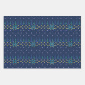 Beauful Blue Sweater Knit Pattern Inpakpapier Vel (Voorkant)