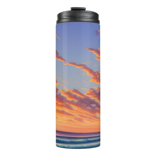 Beauful Blue Turquoise Ocean Sunset Thermosbeker (Voorkant)