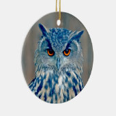 Beauful Blue Uhu Raptor Owl Keramisch Ornament (Rechts)
