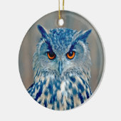 Beauful Blue Uhu Raptor Owl Keramisch Ornament (Links)