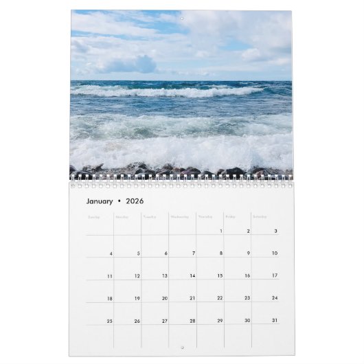 Beauful Blue Waves Beach Photography Calendar Kalender (Jan 2026)