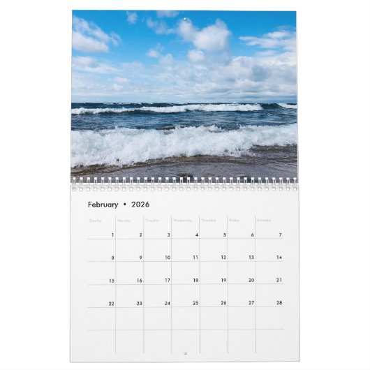 Beauful Blue Waves Beach Photography Calendar Kalender (Feb 2026)