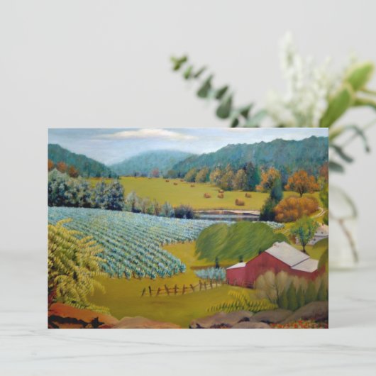 Beauful Boerderij Vineyard Birthday Kaart (Staand voorkant)