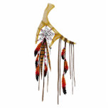 Beauful Boho Bohemian Deer Antler Dream Catcher Fotobeeldje Ornament<br><div class="desc">Deze 3D-sculptuur is boho of bohemisch in stijl en thema, met een droomcatcher die op hertengeweven is.</div>