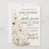 Beauful Boho Flower Baby shower Invitation Aankondiging (Voorkant)