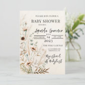Beauful Boho Flower Baby shower Invitation Aankondiging (Staand voorkant)