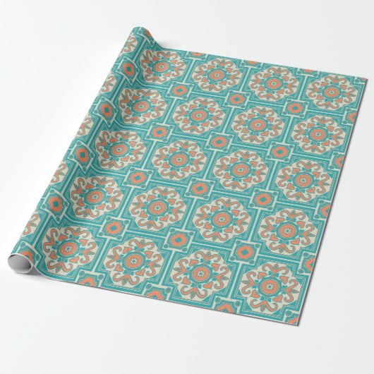Beauful Boho Italiaanse Tegel Cadeaupapier (Uitgerold)
