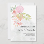 Beauful Boho loffelijke Waterverf Flowers Wedding Kaart (Voorkant)