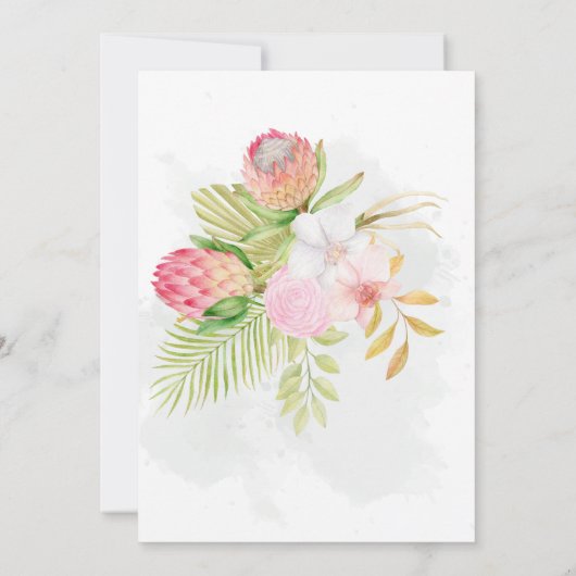 Beauful Boho loffelijke Waterverf Flowers Wedding Kaart (Achterkant)