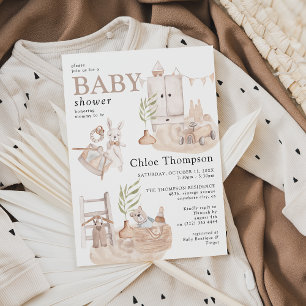Beauful Boho Nursery Boy Baby shower Invitation Kaart