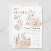 Beauful Boho Nursery Boy Baby shower Invitation Kaart (Voorkant)