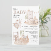 Beauful Boho Nursery Boy Baby shower Invitation Kaart (Staand voorkant)