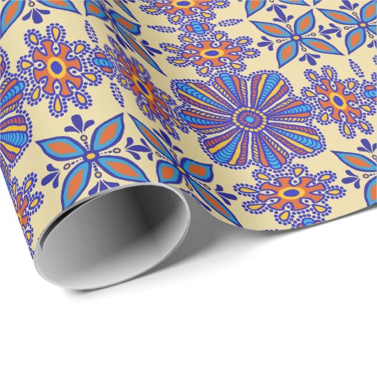 Beauful Boho Talavera Tile Cadeaupapier (Rol Hoek)