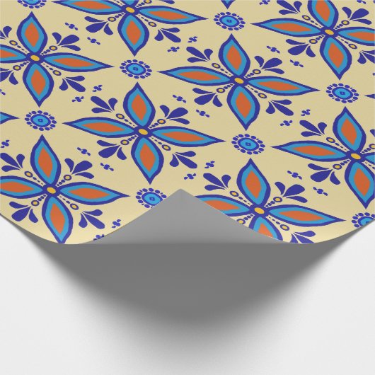 Beauful Boho Talavera Tile Cadeaupapier (Hoek)