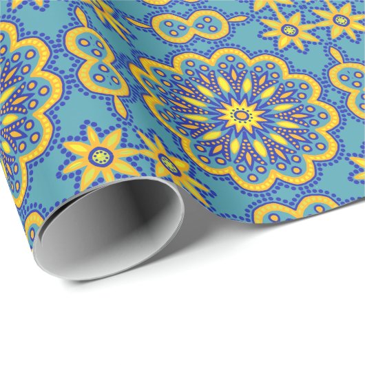Beauful Boho Talavera Tile Cadeaupapier (Rol Hoek)