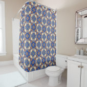 Beauful Boho Talavera Tile Douchegordijn (In situ)