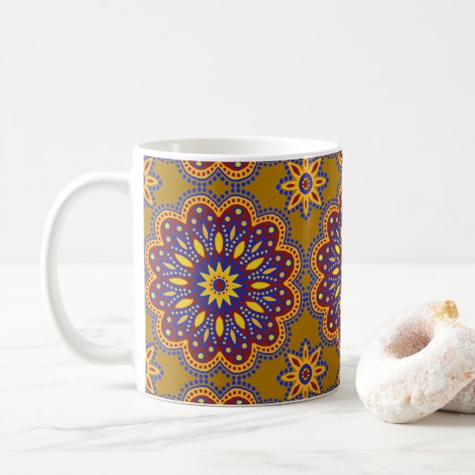 Beauful Boho Talavera Tile Koffiemok (Met donut)