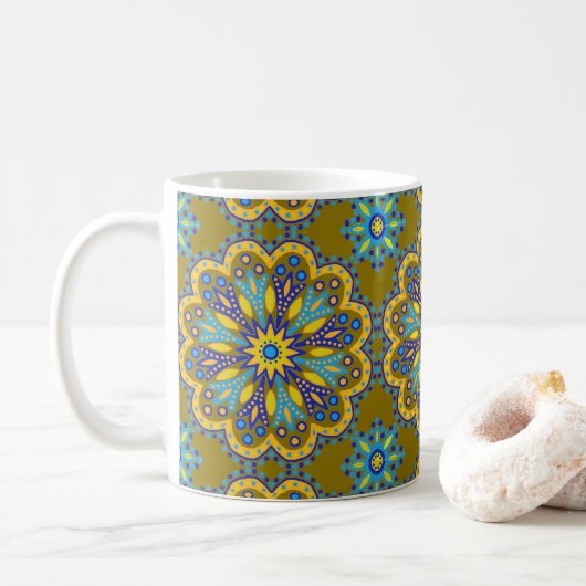 Beauful Boho Talavera Tile Koffiemok (Met donut)