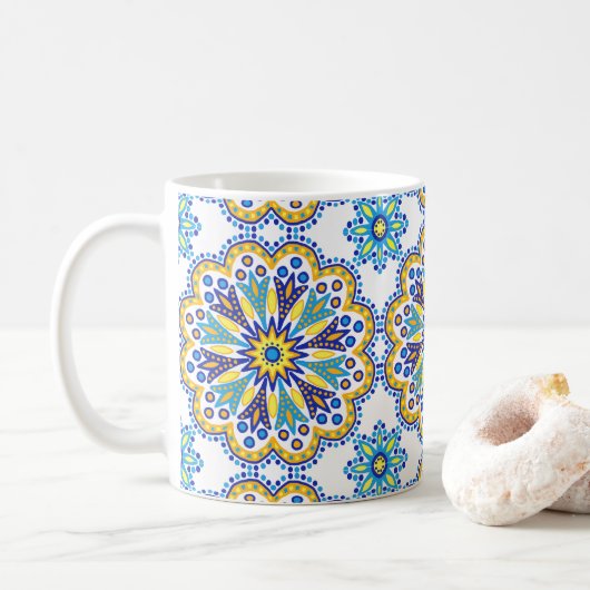 Beauful Boho Talavera Tile Koffiemok (Met donut)