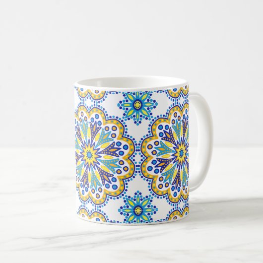 Beauful Boho Talavera Tile Koffiemok (Voorkant rechts)