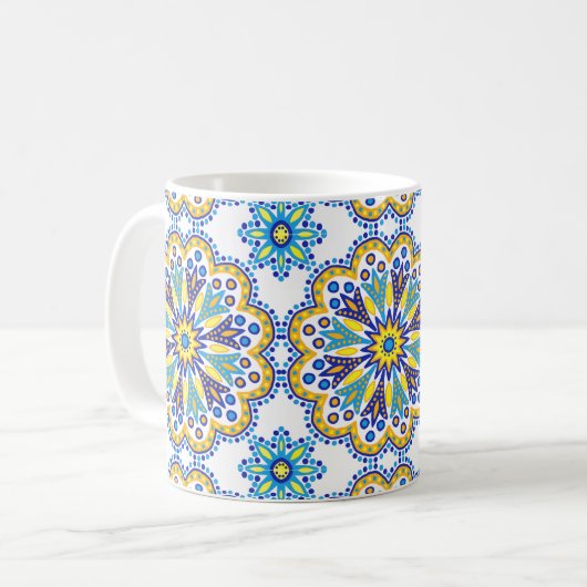 Beauful Boho Talavera Tile Koffiemok (Voorkant links)