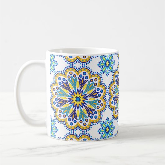 Beauful Boho Talavera Tile Koffiemok (Links)