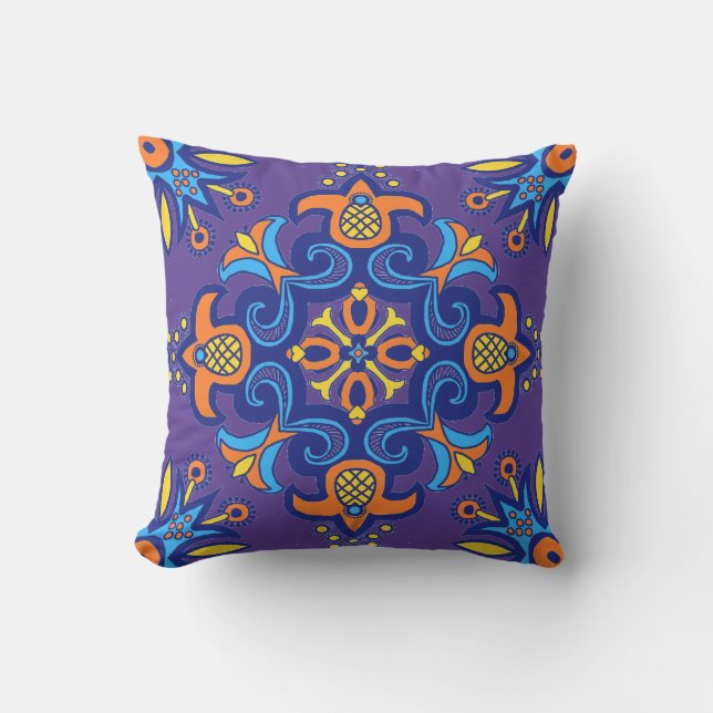 Beauful Boho Talavera Tile Kussen (Voorkant)