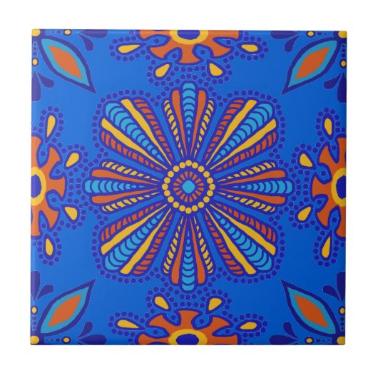 Beauful Boho Talavera Tile Tegeltje (Voorkant)