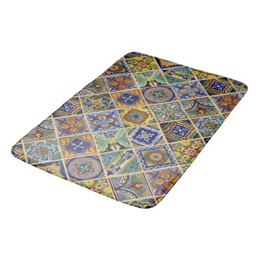Beauful Boho Talavera Tiles Badmat (Gekanteld)