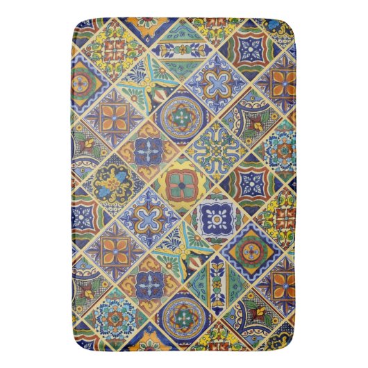 Beauful Boho Talavera Tiles Badmat (Voorkant Verticaal)