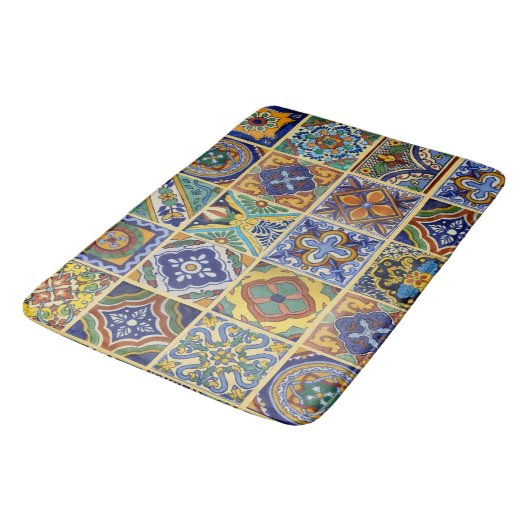 Beauful Boho Talavera Tiles Badmat (Gekanteld)