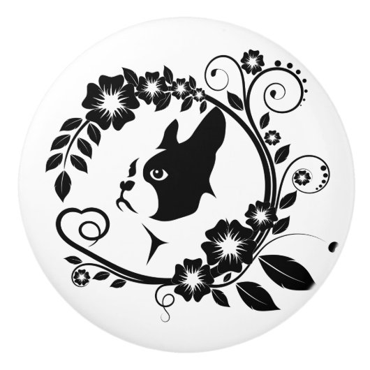 Beauful Boston Terrier Dog Keramische Knop (Voorkant)