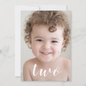 Beauful Boy GIRL 2de Birthday Party Foto script Kaart (Voorkant)