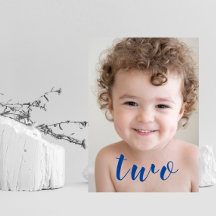 Beauful Boy GIRL 2e verjaardag Foto Blue