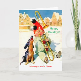 Beauful Boy, Trombone & Dachshund-kerstkaart Kaart
