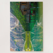 Beauful Braies Lake landscape, Italië Legpuzzel (Verticaal)